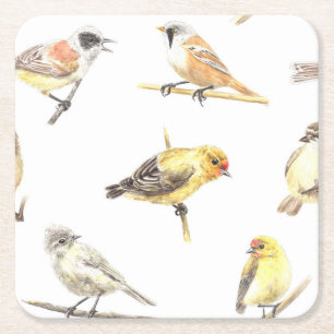 Dessous-de-verre Carré En Papier Tit birds motif