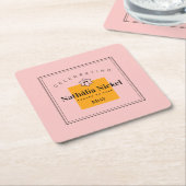 Dessous-de-verre Carré En Papier Toast Champagne (Incliné)