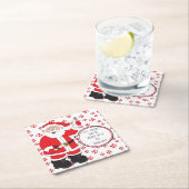 Dessous-de-verre Carré En Papier Toast de Noël au Père Noël (En situation)