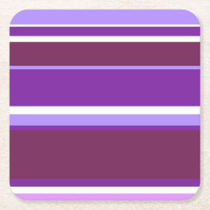 Dessous-de-verre Carré En Papier Tons de rayures violettes