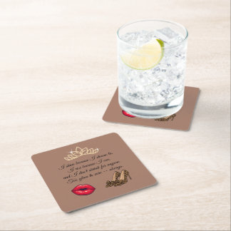 Dessous-de-verre Carré En Papier Too Glam To Care – Chic Quote