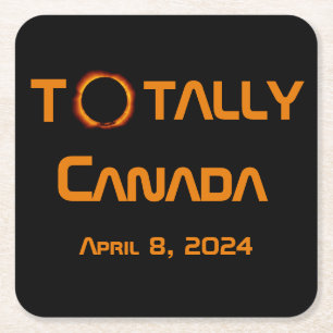 Dessous-de-verre Carré En Papier Total Canada 2024 Éclipse solaire