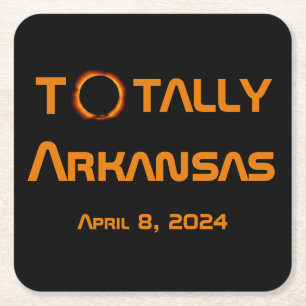 Dessous-de-verre Carré En Papier Totalement Arkansas 2024 Solar Eclipse