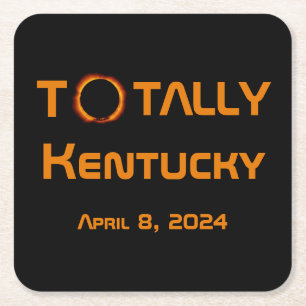 Dessous-de-verre Carré En Papier Totalement Kentucky 2024 Éclipse solaire