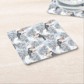 Dessous-de-verre Carré En Papier Toucan gris (Incliné)