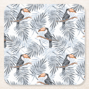 Dessous-de-verre Carré En Papier Toucan gris
