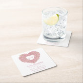 Dessous-de-verre Carré En Papier Toupie rose mariage (En situation)