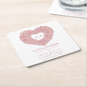 Dessous-de-verre Carré En Papier Toupie rose mariage