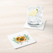 Dessous-de-verre Carré En Papier Tournesol (En situation)