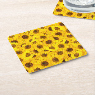 Dessous-de-verre Carré En Papier Tournesols