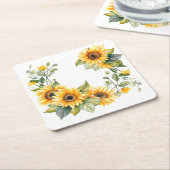 Dessous-de-verre Carré En Papier Tournesols d'or : Dessous de verre Mariages person (Incliné)