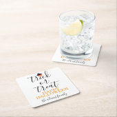 Dessous-de-verre Carré En Papier Trace ou traitement Script moderne Halloween (En situation)