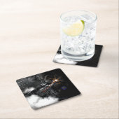 Dessous-de-verre Carré En Papier Train à vapeur (En situation)