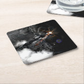 Dessous-de-verre Carré En Papier Train à vapeur (Incliné)