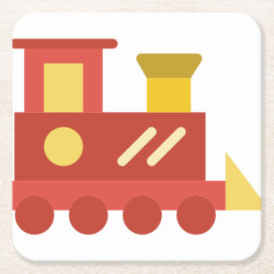 Dessous-de-verre Carré En Papier train de jouets