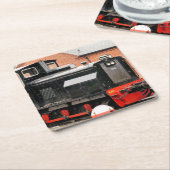 DESSOUS-DE-VERRE CARRÉ EN PAPIER TRAIN DIESEL (Incliné)