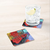 DESSOUS-DE-VERRE CARRÉ EN PAPIER TRAIN STATIONS (En situation)