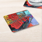 DESSOUS-DE-VERRE CARRÉ EN PAPIER TRAIN STATIONS (Incliné)