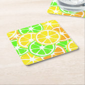 Dessous-de-verre Carré En Papier Tranches d'agrumes (Incliné)