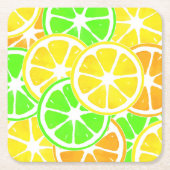 Dessous-de-verre Carré En Papier Tranches d'agrumes (Devant)