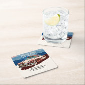 Dessous-de-verre Carré En Papier Travel Retro Classic Car Theme 50th Birthday (En situation)