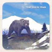 Dessous-de-verre Carré En Papier Treeline Grizzly (Devant)