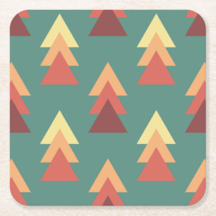 Dessous-de-verre Carré En Papier Triangles de couleurs rétro