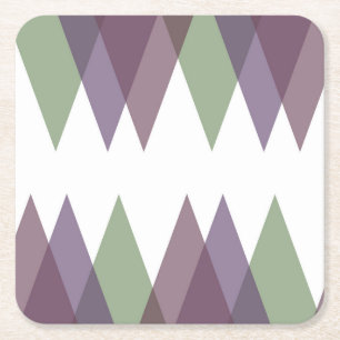Dessous-de-verre Carré En Papier Triangles mauve et vert