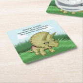 Dessous-de-verre Carré En Papier Tricératops (Incliné)