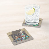 Dessous-de-verre Carré En Papier Tricot Alpaca (En situation)