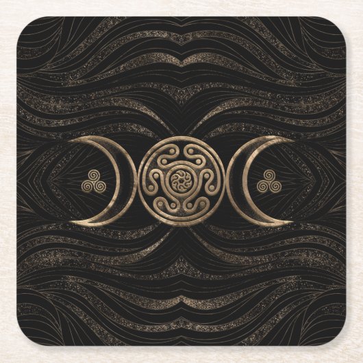 Dessous-de-verre Carré En Papier Triple Lune Hécate Wheel (Devant)