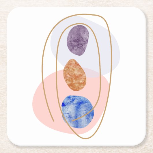 Dessous-de-verre Carré En Papier Trois Pierres (Devant)