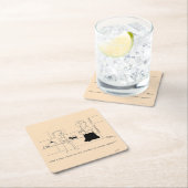 Dessous-de-verre Carré En Papier Trop de café (En situation)