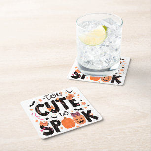 Dessous-de-verre Carré En Papier Trop Mignonne Pour Parler Typographie Style Hallow