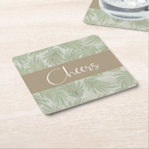 Dessous-de-verre Carré En Papier Tropical Palm Fronds