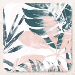 Dessous-de-verre Carré En Papier Tropical rougissez