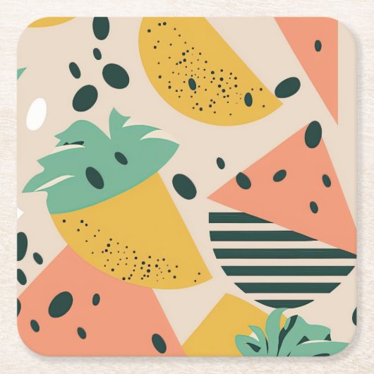 Dessous-de-verre Carré En Papier Tropical & Summer Vibes Square Paper Coaster (Devant)