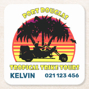 Dessous-de-verre Carré En Papier Tropical Trike Tours
