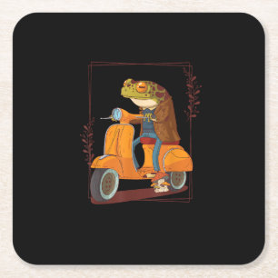 Dessous-de-verre Carré En Papier Trottinette Grenouille Champignon Goblincore Acadé