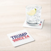 Dessous-de-verre Carré En Papier Trump Vance 2024 (En situation)