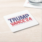 Dessous-de-verre Carré En Papier Trump Vance 2024 (Incliné)