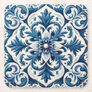 Dessous-de-verre Carré En Papier Tuile bleue portugaise