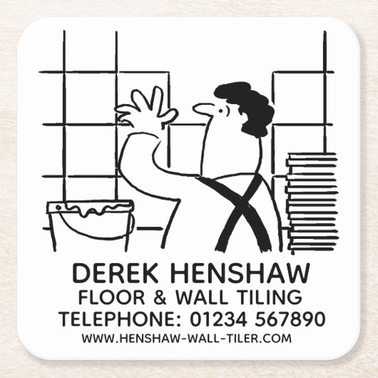 Dessous-de-verre Carré En Papier Tuile murale ou carreaux muraux (Devant)