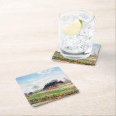 Dessous-de-verre Carré En Papier Tulip Fields dans les Pays-Bas, Monet (En situation)