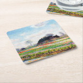 Dessous-de-verre Carré En Papier Tulip Fields dans les Pays-Bas, Monet (Incliné)