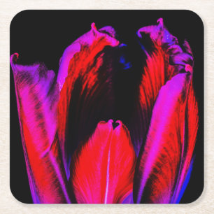 Dessous-de-verre Carré En Papier Tulipe Néon Glow