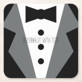 Dessous-de-verre Carré En Papier Tuxedo (Devant)