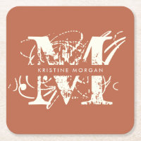 Typographie chic nom de monogramme en terre cuite