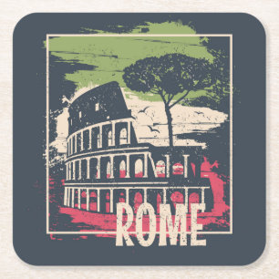 Dessous-de-verre Carré En Papier Typographie de Rome : Poster Tour Eiffel.