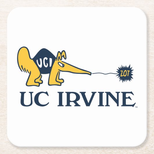 Dessous-de-verre Carré En Papier UC Irvine | UCI Anteaters Zot! (Devant)
